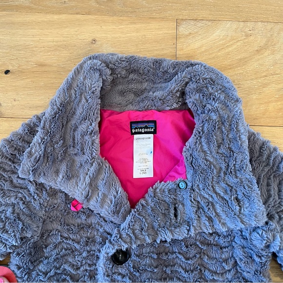 PATAGONIA Girls' Pelage Faux Fur Deep Pile Jacket girls large (12) - Picture 4 of 5